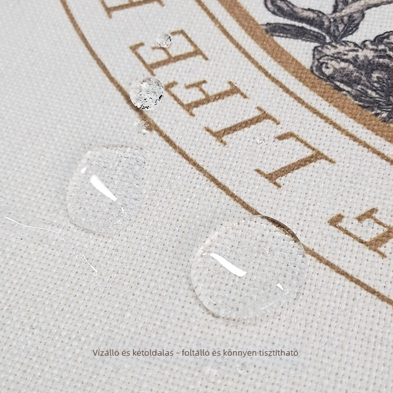 Kör alakú asztalterítő virágos mintával, vízálló PVC anyagból, középkori stílus