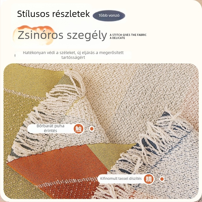 Bolyhos fonalból készült kanapéhuzat, univerzális illeszkedés, minimalist stílus, porvédő és macskakarmolás elleni védelem