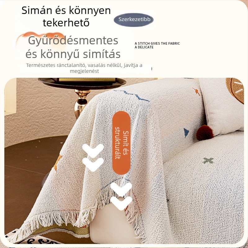 Bolyhos fonalból készült kanapéhuzat, univerzális illeszkedés, minimalist stílus, porvédő és macskakarmolás elleni védelem