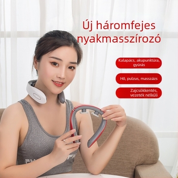 Hordozható nyaki masszírozó háromfejű fűtéssel a nyak és vállak számára; funkciók: akupunktúra, masszázs, ujjnyomás, gyúrás, ütögetés; működés: akkumulátor (Model 20020; Akkumulátorral működik; Háromfejű fűtés; Nyakra és vállakra; Funkciók: akupunktúra, ma