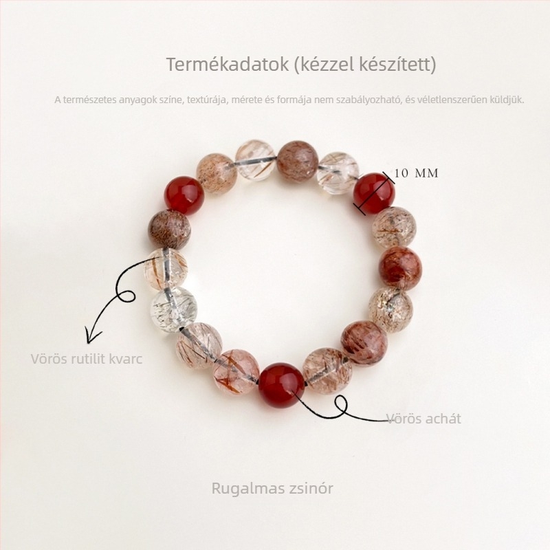 Kézzel készített citrines karkötő, uniszex kínai stílusú geometriai dizájnnal, irodalmi retro.