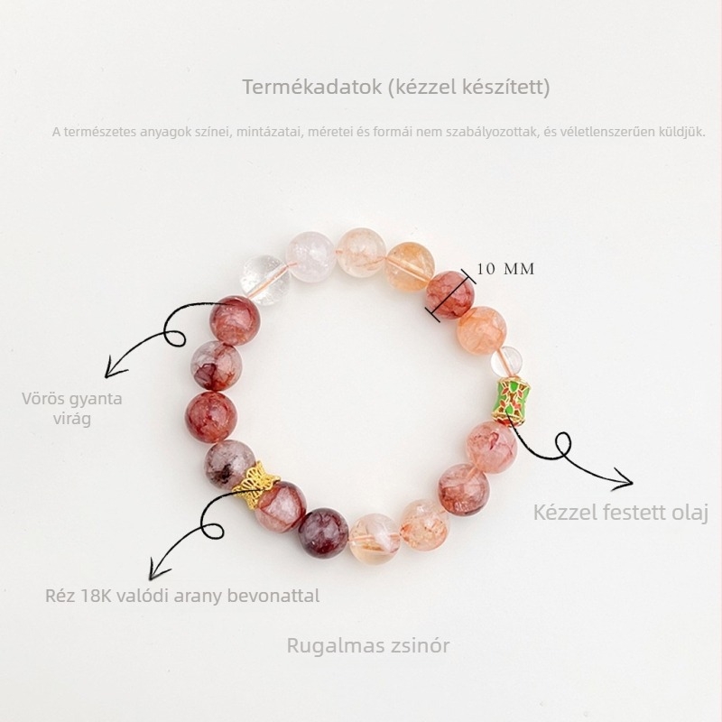 Kézzel készített citrines karkötő, uniszex kínai stílusú geometriai dizájnnal, irodalmi retro.