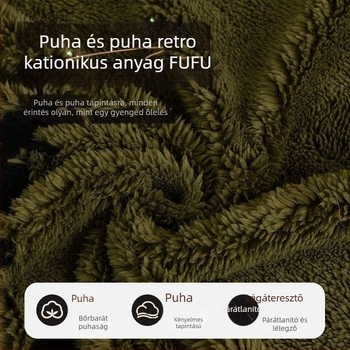 Púpos kanapéhuzat plüss anyaggal - houndstooth mintával - egy darabos teljes fedés, univerzális illeszkedés, minimaliststílus