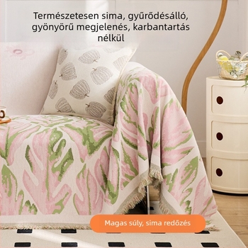 Díványvédő - Chenille, háromüléses kanapóhoz, egyszínű vagy virágos mintával, Ins stílus