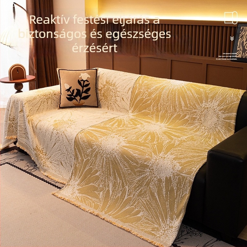 Francia plüss kanapé takaró virágos mintával, minden évszakra, modern minimalist stílus