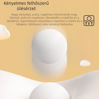 Memóriahabos ülőpárna irodai székre, kényelmes hosszú üléshez, osztálytermi használatra, nyári hűtés