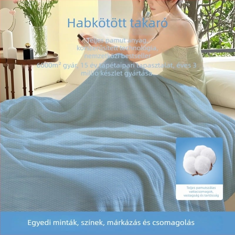 Youchuang 100% pamut waffle takaró, 500–799 g, modern minimalist stílus, egész éves használatra