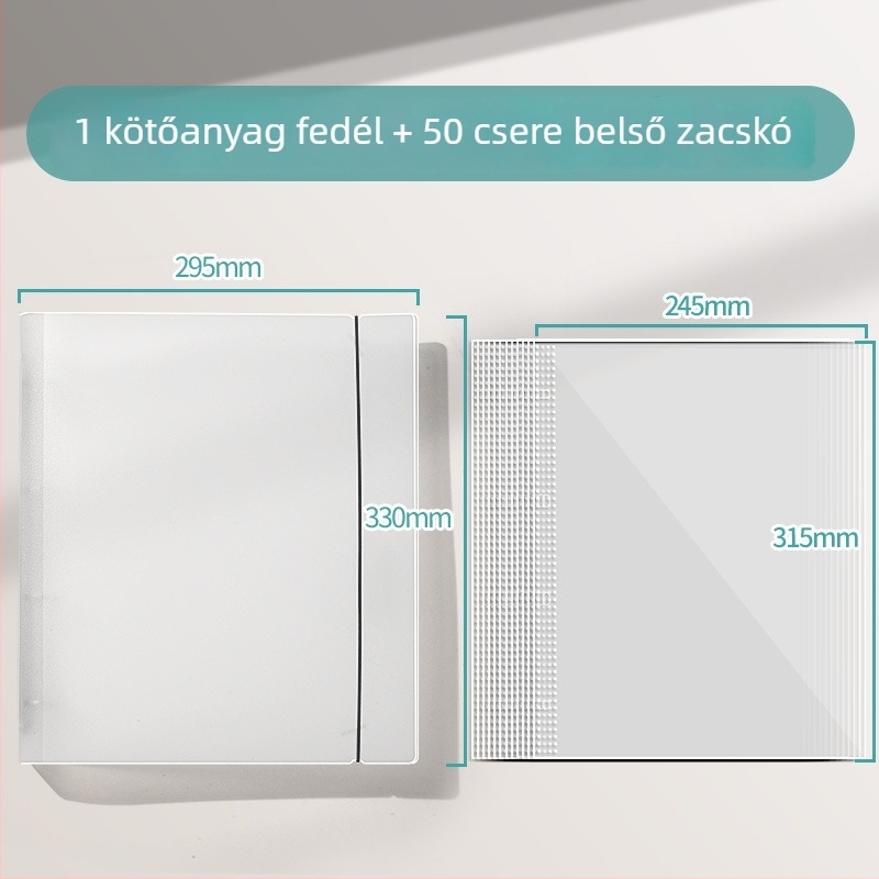 Jojo képeskönyv-tároló album szabad lemezes kialakítással és védőborítóval; standard modell; logó nélkül; testreszabás nélkül