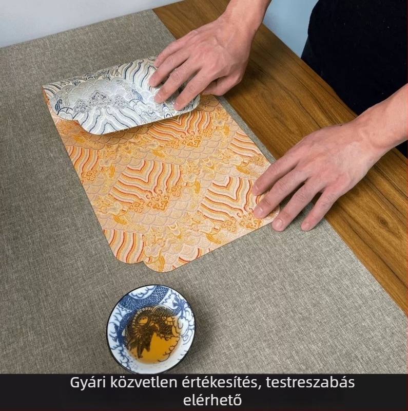 Szatén teafedő brokát díszítéssel, alap poliészter, új kínai stílus, íróasztalhoz a tanuláshoz