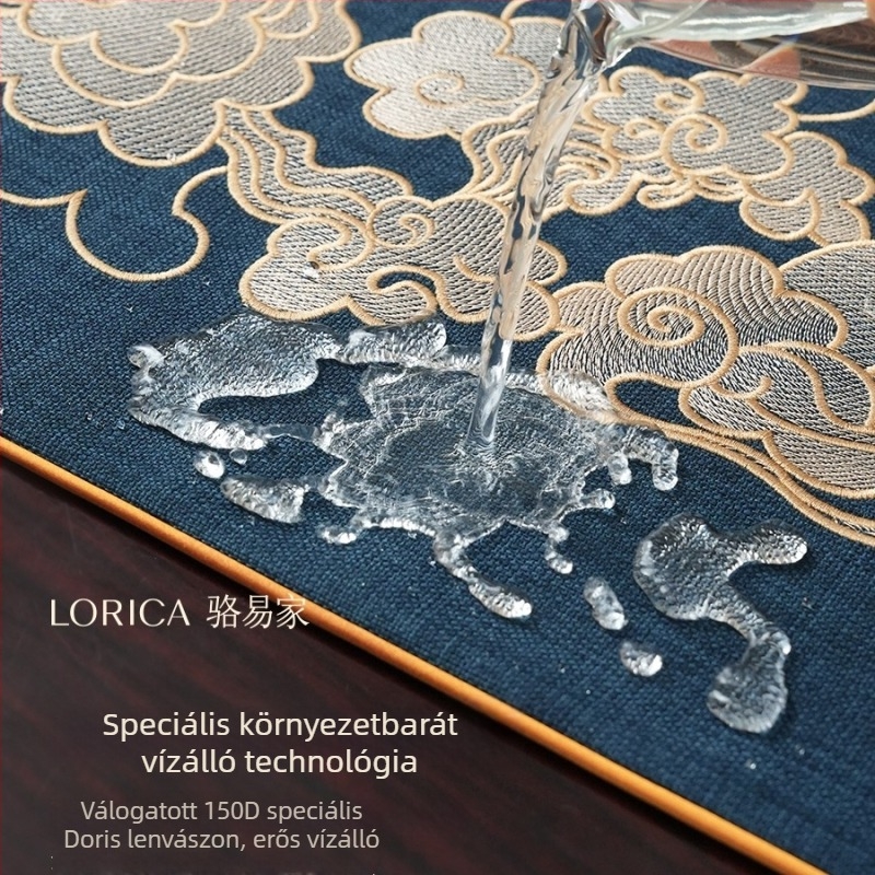 Új kínai stílusú vízálló teaasztal futó — Zen ihletésű, hosszú, elegáns