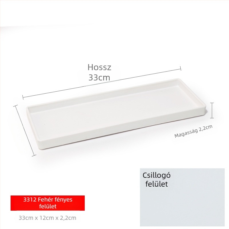 Téglalap alakú műanyag tálca (egyszínű felület, overglaze hatású felület, logó testreszabás)