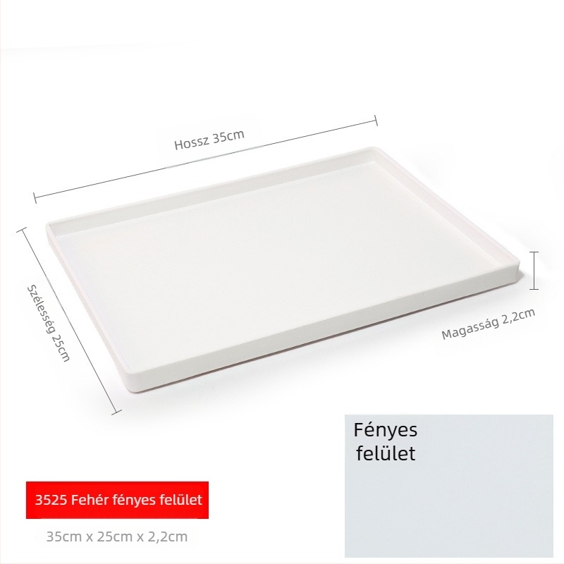 Téglalap alakú műanyag tálca (egyszínű felület, overglaze hatású felület, logó testreszabás)