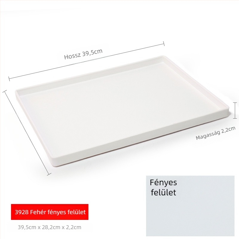 Téglalap alakú műanyag tálca (egyszínű felület, overglaze hatású felület, logó testreszabás)