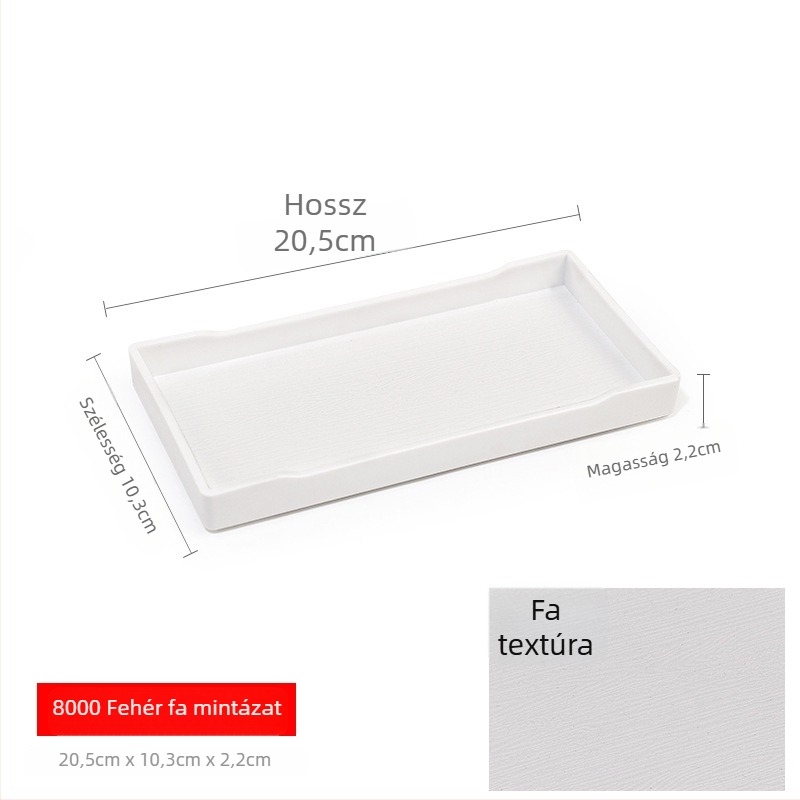 Téglalap alakú műanyag tálca (egyszínű felület, overglaze hatású felület, logó testreszabás)