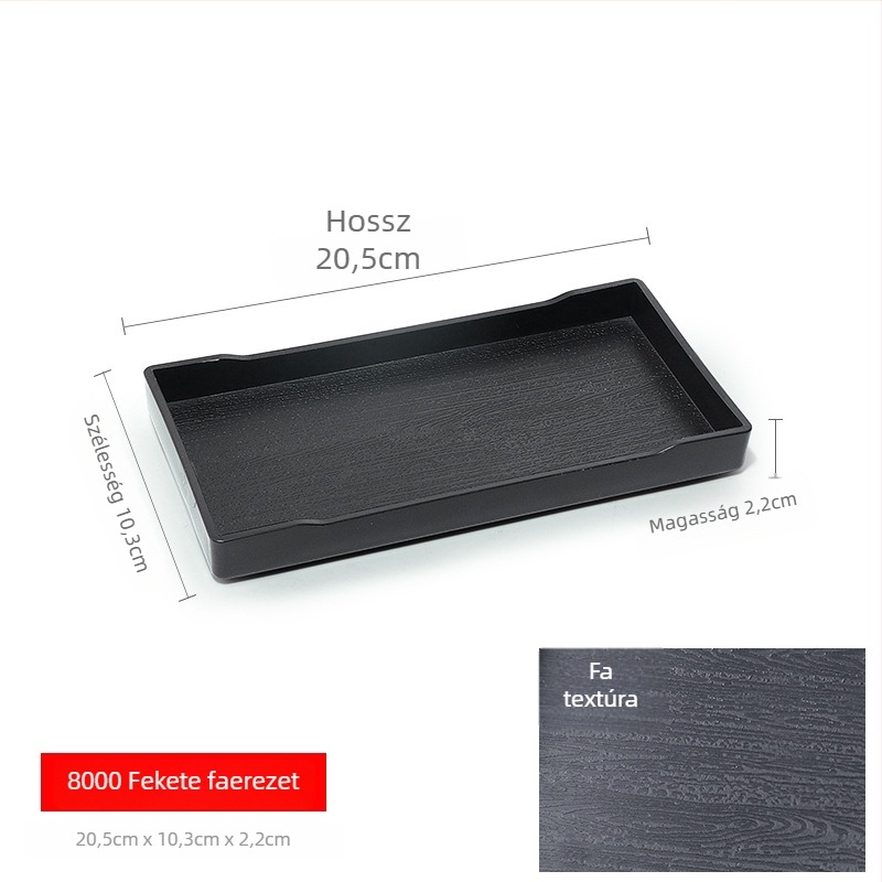 Téglalap alakú műanyag tálca (egyszínű felület, overglaze hatású felület, logó testreszabás)