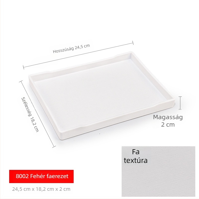 Téglalap alakú műanyag tálca (egyszínű felület, overglaze hatású felület, logó testreszabás)
