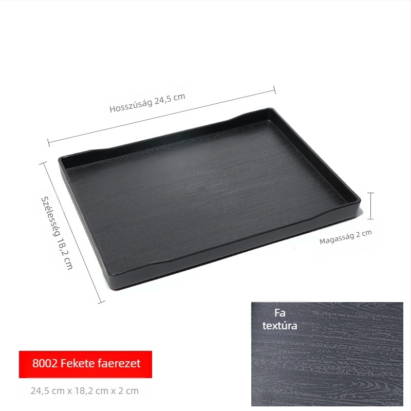 Téglalap alakú műanyag tálca (egyszínű felület, overglaze hatású felület, logó testreszabás)
