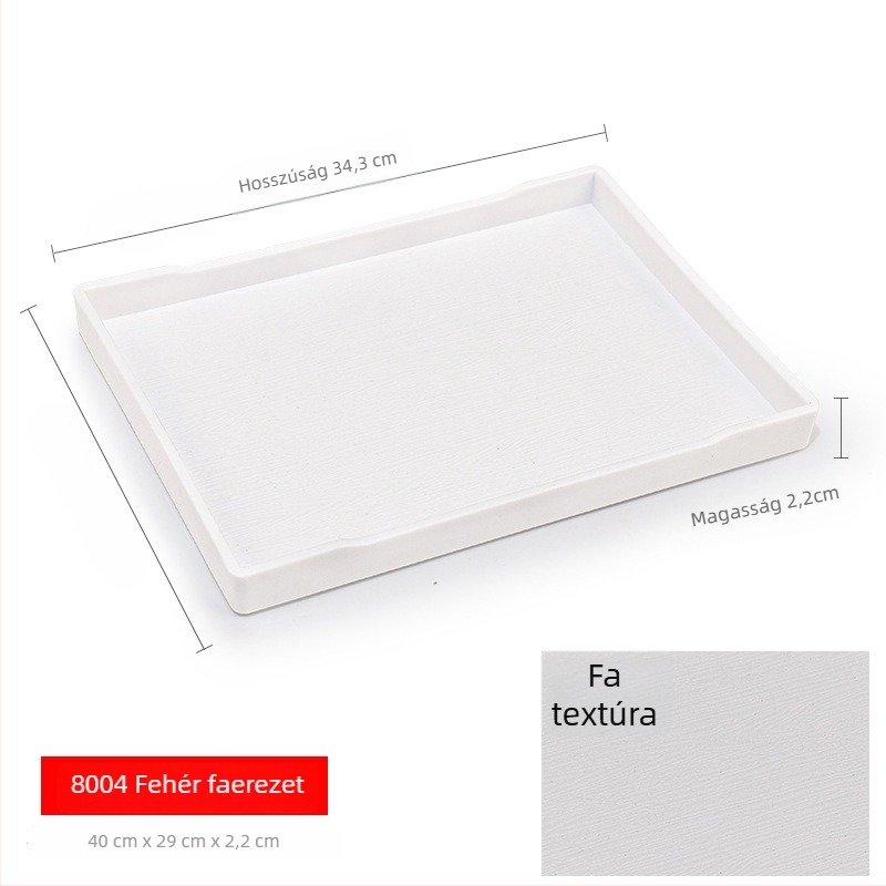 Téglalap alakú műanyag tálca (egyszínű felület, overglaze hatású felület, logó testreszabás)