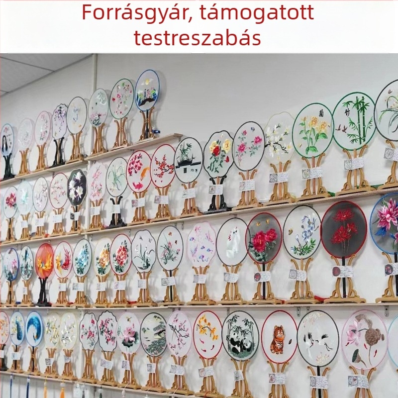 Kétoldalas hímzésű selyem fan – Su hímzés, Új kínai stílus, Kész termék
