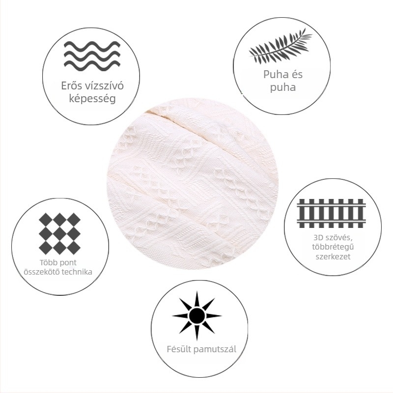 100% pamut jacquard bojtos arc törölköző, 32S szál, végigvarrt, 50–80 g, 99% pamut