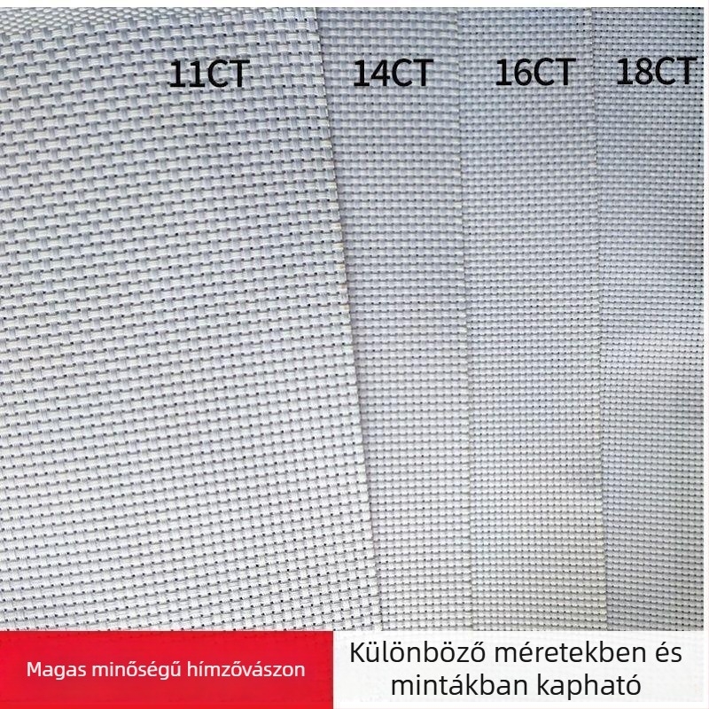 Keresztszemes anyag: közepesen durva kockás minta, ruházati anyag hímzett, kis etnikus kockás motívummal, kézi készítésű