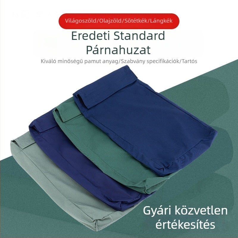 Katonai zöld és olívazöld párnahuzat, standard méret, egyszemélyes, színek: sötétkék, lángkék.