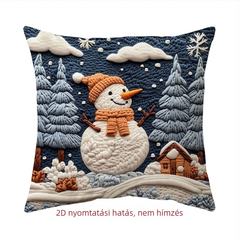 2D nyomtatott karácsonyi párnahuzat, nappali dekoráció – modern-minimalista stílus