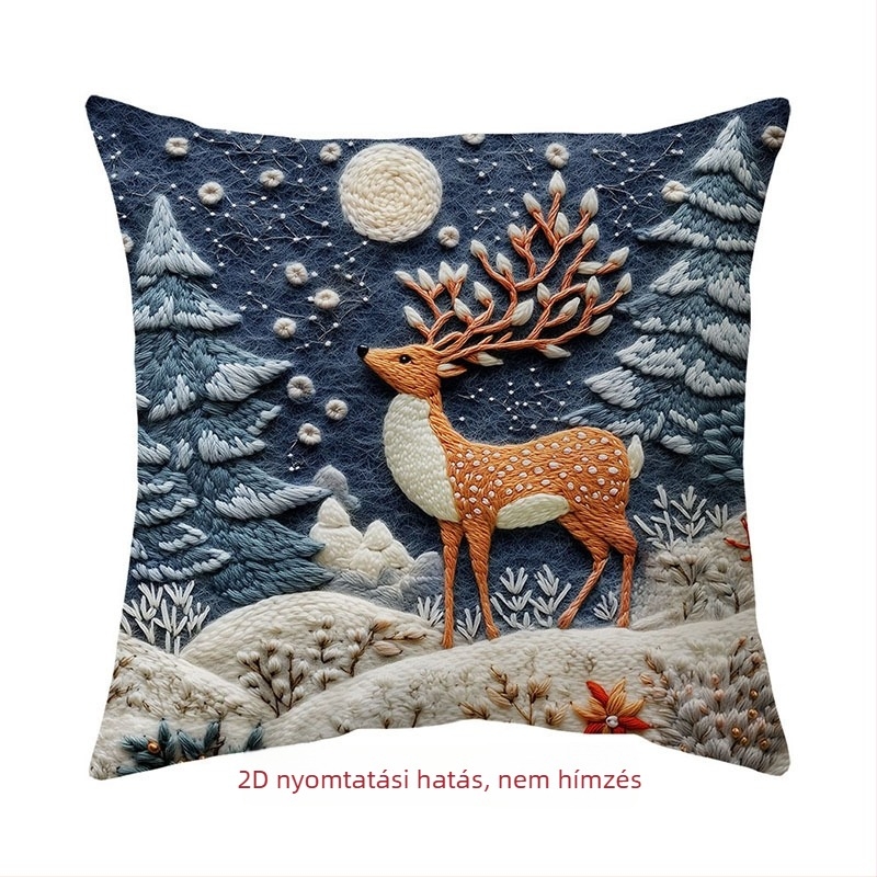 2D nyomtatott karácsonyi párnahuzat, nappali dekoráció – modern-minimalista stílus