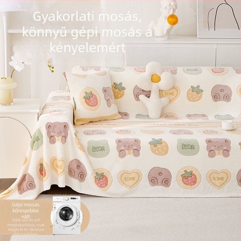 Kanapé párnahuzat - plüss, univerzális, Cartoon mintázat, minimalist stílus, párna típus (plüss anyag; univerzális illeszkedés; rajzfilm mintázat; minimalist stílus; párna típus)