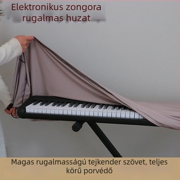 61/71/88 billentyűs elektronikus zongorához illeszkedő rugalmas porvédő, Milk Silk anyag, egyszerű és modern stílus