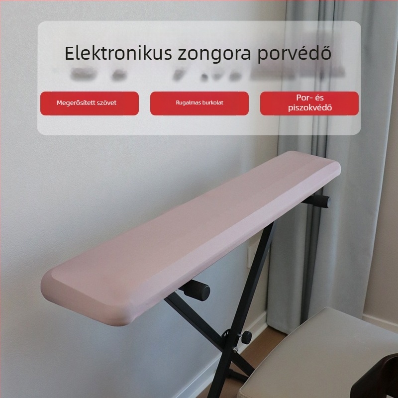 61/71/88 billentyűs elektronikus zongorához illeszkedő rugalmas porvédő, Milk Silk anyag, egyszerű és modern stílus