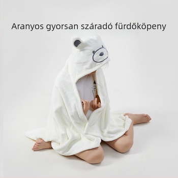 Optimum Tune gyerekek fürdőköntöse kapucnival, korall fleece, 300–400 g, egyenes szövés (Plain weave), testreszabott feldolgozás