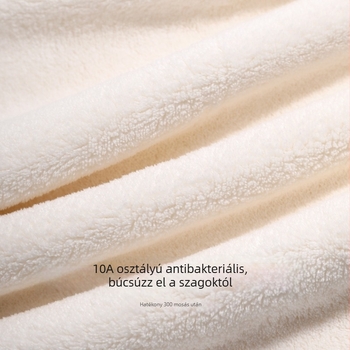 Korall fleece-ből készült fürdőköntös kapucnival, téli vastag, wrap-stílus, nedvszívó, puha a bőrnek, uniszex