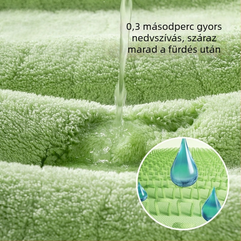 Gyerek kapucnis fürdőlepedő – korall polár, 300–400 g, 120D szál, hímzett