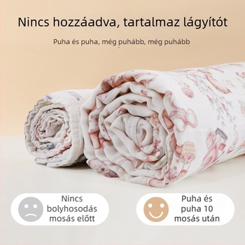Baba kapucnis fürdő törölköző poncsó, géz anyagból, nedvszívó, gyorsan száradó, 300–400 g