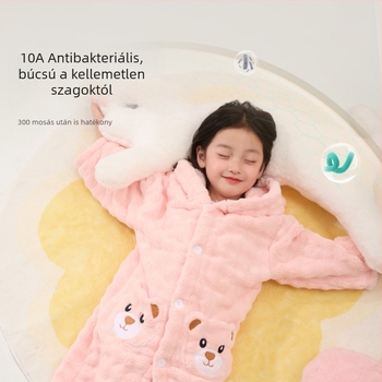 Drizzle gyerekeknek kapucnis fürdőköpeny korallpolárból, nedvszívó și puha, téli viselet, uniszex