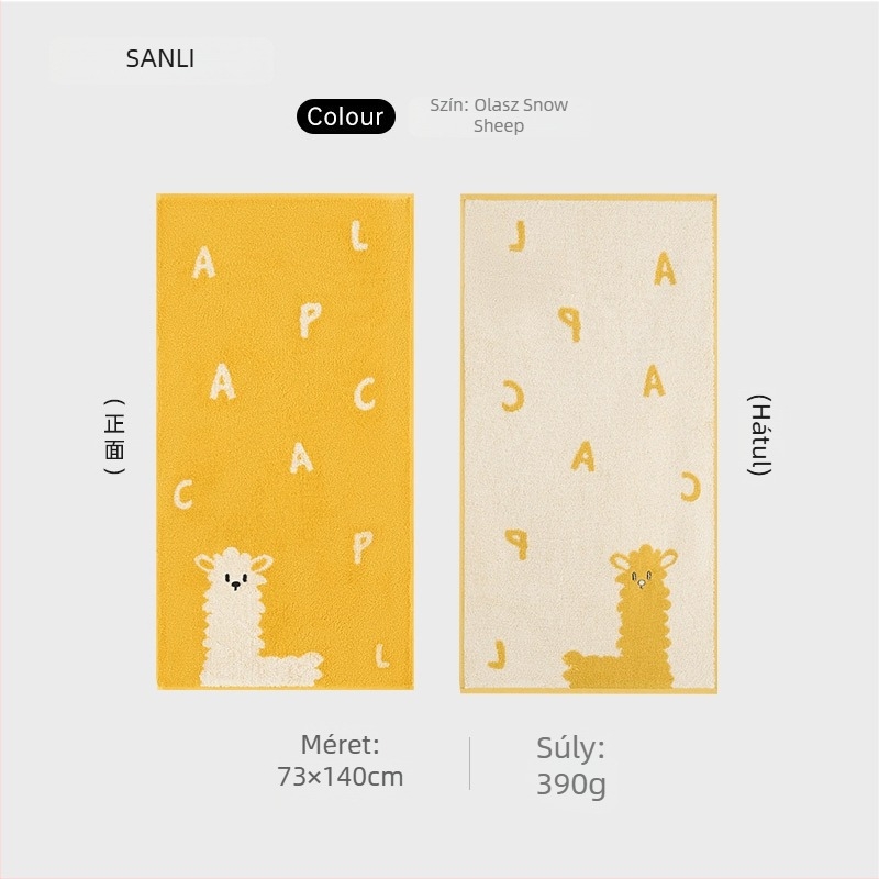 Sanli törölköző, jacquard, 100% pamut, 32s, 300–400 g