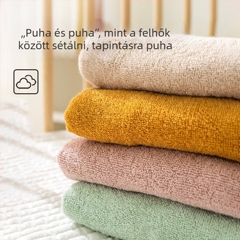 Csecsemő kapucnis törölköző és összefogó kendő, tiszta pamut, 150D frottír, 300–400 g