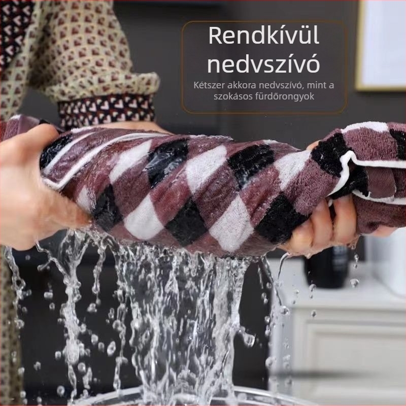 Mikroszálas fürdőtörölköző, Jacquard 150D, nedvszívó és szöszmentes, otthoni és szállodai használatra