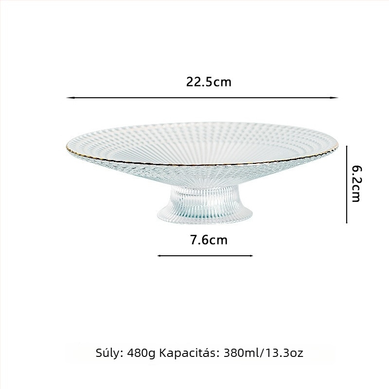 Gyümölcstál, európai stílusú üveg, egyszerű dizájn, Crystal craftsmanship márka, 2024-ben debütált
