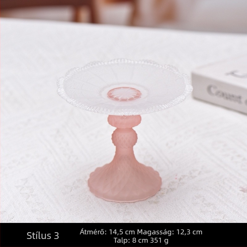 Magas lábú gyümölcstál, európai stílus, modern minimalist dizájn, üveg