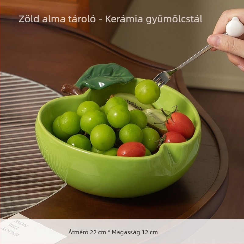 Kerámiából készült gyümölcstál glazúrozott felülettel, Új kínai stílusú szállodai és éttermi használatra, magas minőségű fényűző dizájn nassolnivaló-tárolóval