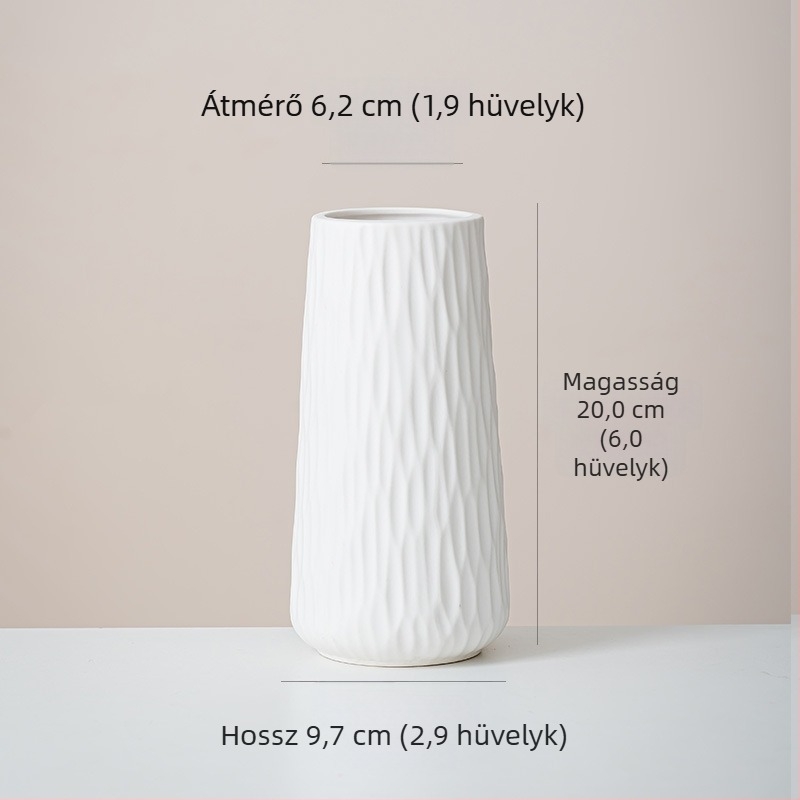 Porcelán váza, csíkos, modern minimalista kínai stílus