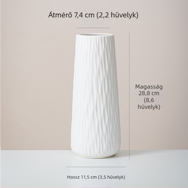 Porcelán váza, csíkos, modern minimalista kínai stílus