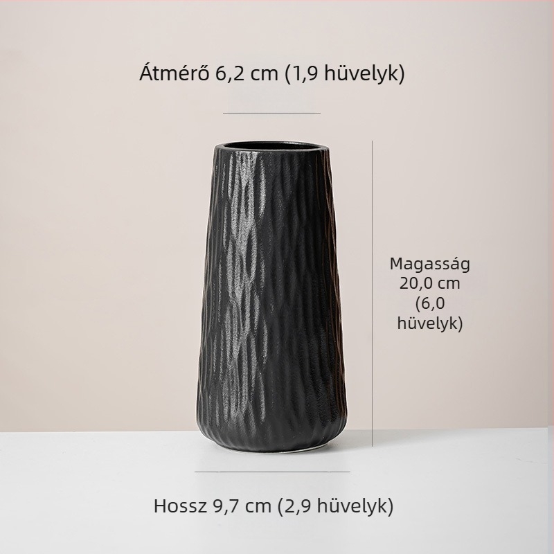 Porcelán váza, csíkos, modern minimalista kínai stílus