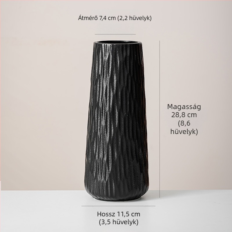 Porcelán váza, csíkos, modern minimalista kínai stílus