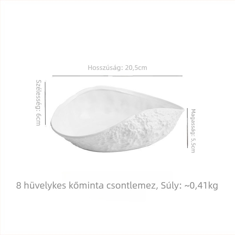 Kerámiás tál gőzölt halleveshez, nordikus stílus, egyszerű dizájn