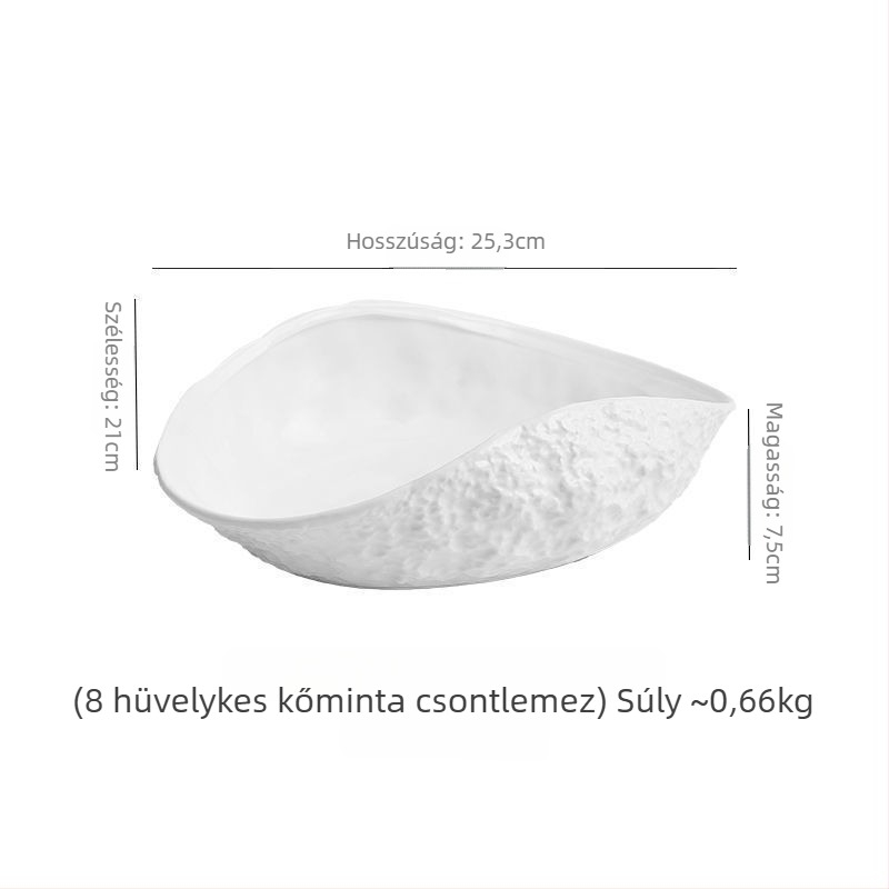 Kerámiás tál gőzölt halleveshez, nordikus stílus, egyszerű dizájn