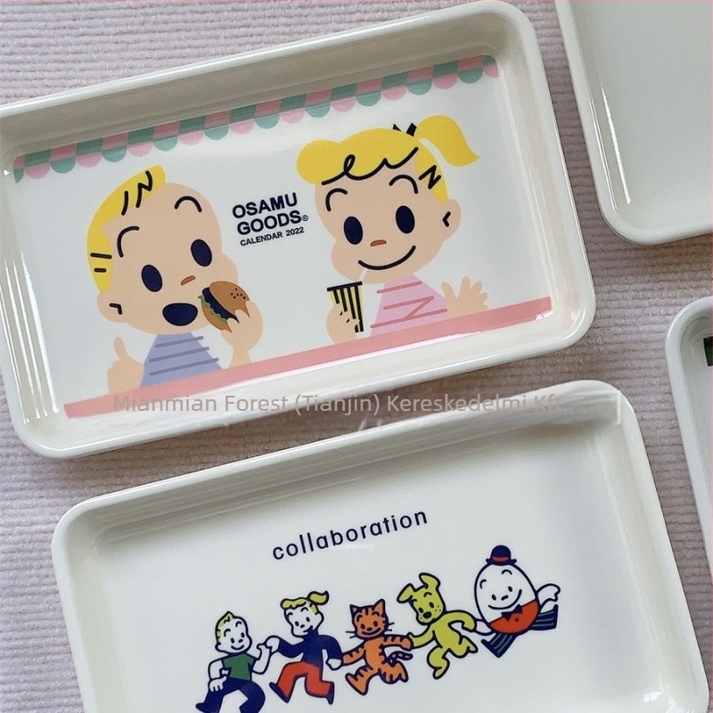 Melaminból kész lu gyümölcs- és nasi tál – aranyos rajzfilmszerű dizájn, otthoni tárolás