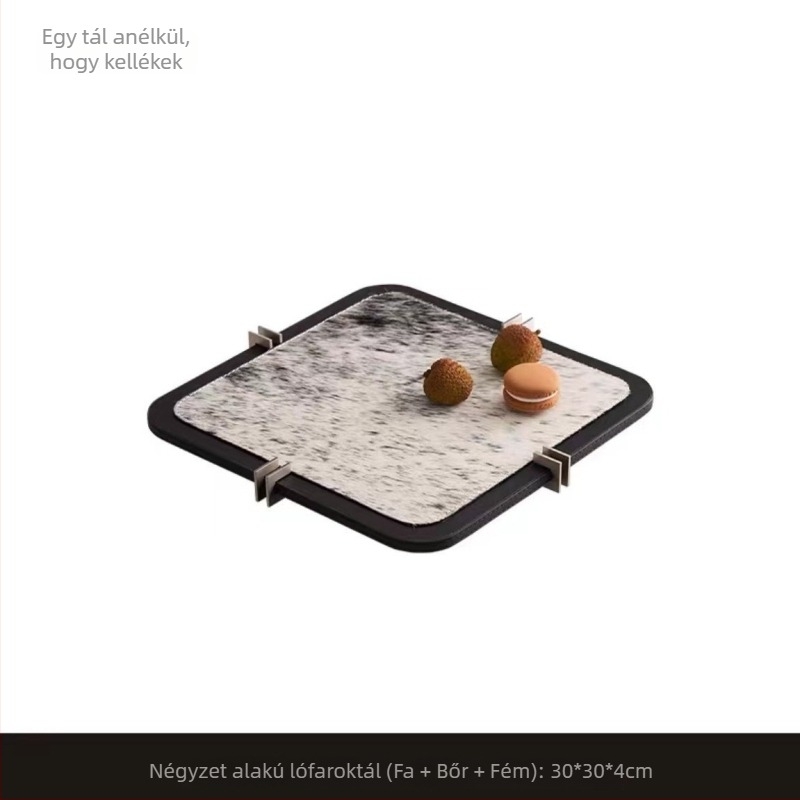 Kerek fa tálca, modern minimalista stílusú asztali dekoráció, nem testreszabható